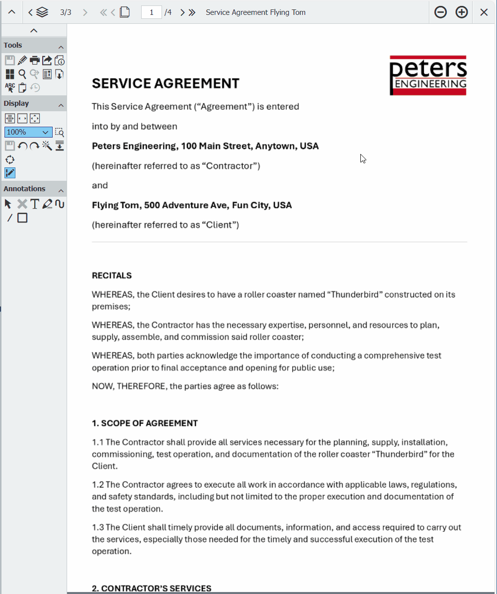 Fulltext Search within Contract